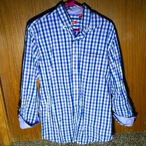 Purple and blue striped shirt